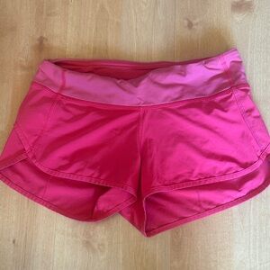 Lululemon pink speed up Shorts